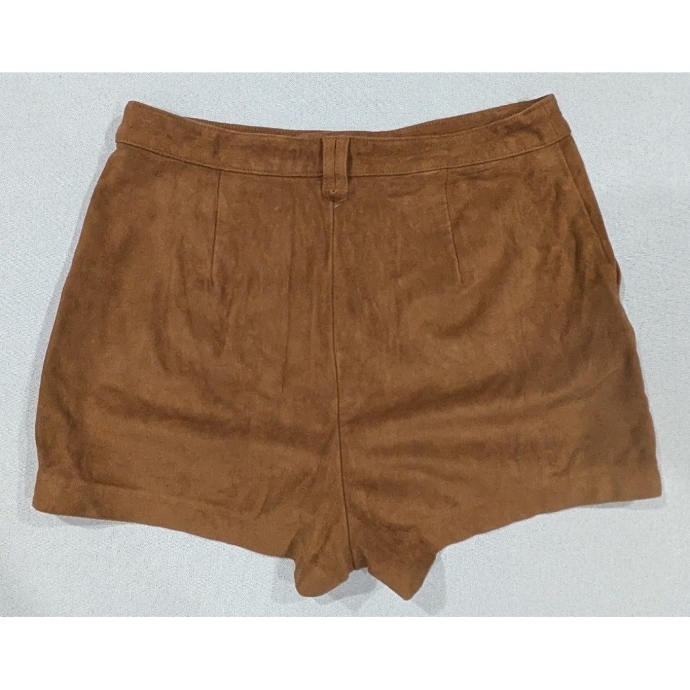 Abercrombie & Fitch Shorts Women 8 Brown Faux Suede High Rise Patch Pocket - Picture 6 of 7